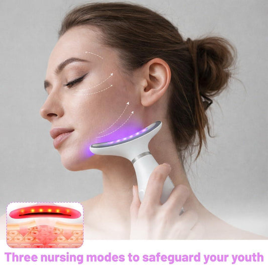 Massajador Facial 7 em 1 Anti-Rugas Lifting EMS com Luz LED