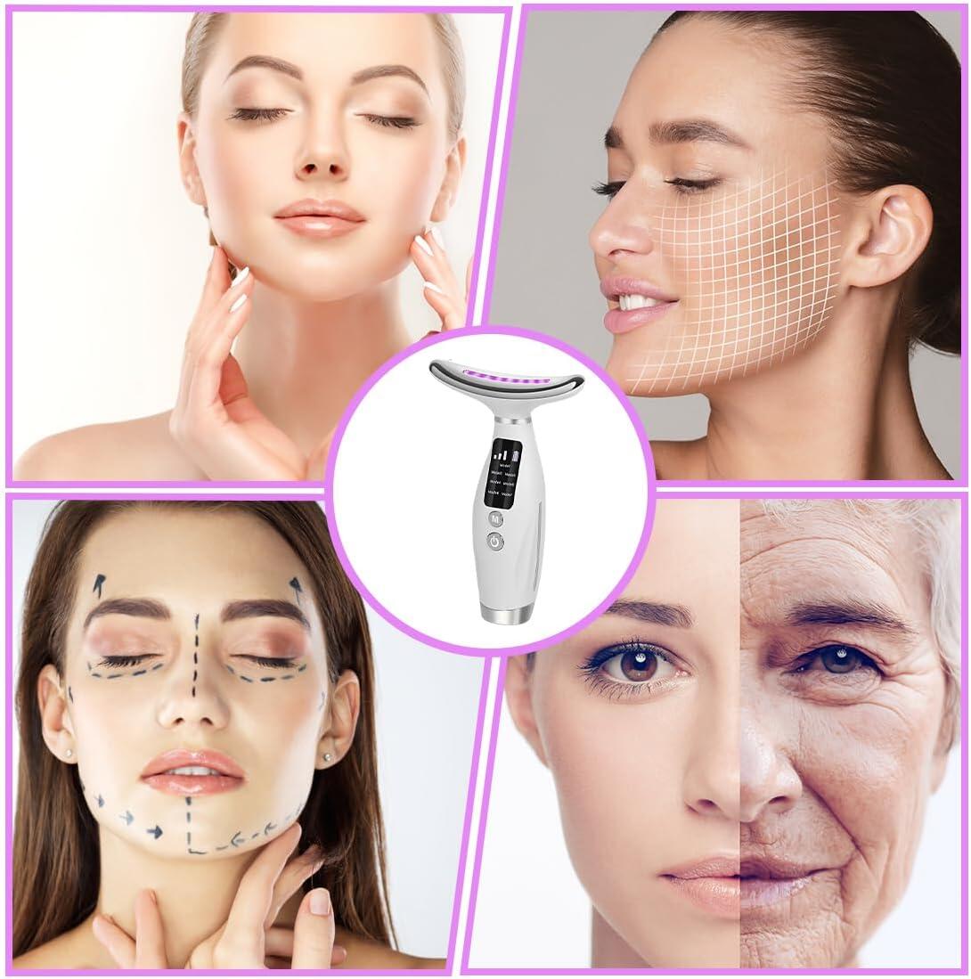 Masajeador Facial 7 en 1 Antiarrugas Lifting EMS con Luz LED